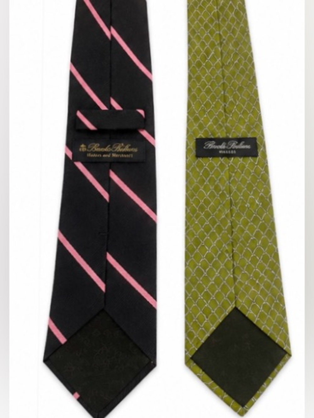 Brooks Brothers Silk Tie Set Of Two Navy and Green Father’s Day Gift - Picture 4 of 11